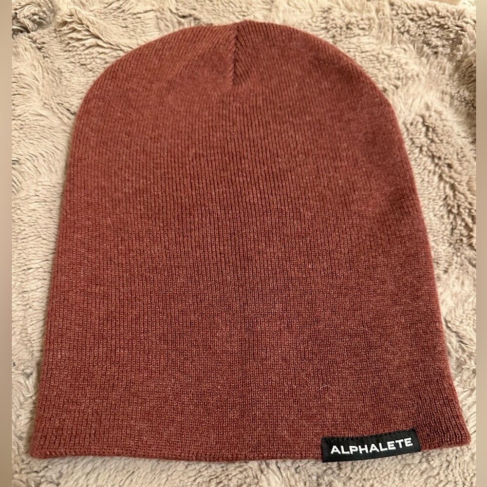 Alphalete Beanie Men Rust Cuff Knit Wool Blend One Size Fits Most